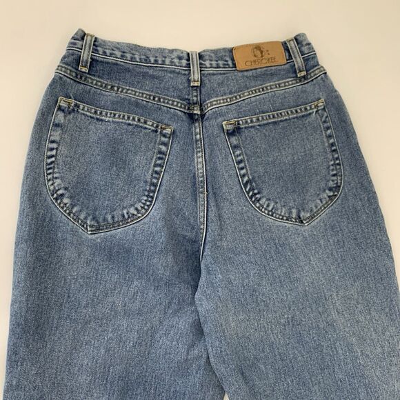 Vintage Cherokee Jeans Women 8 Blue 100% Cotton High Waisted Denim 90s Mom 26x30 - Picture 4 of 11